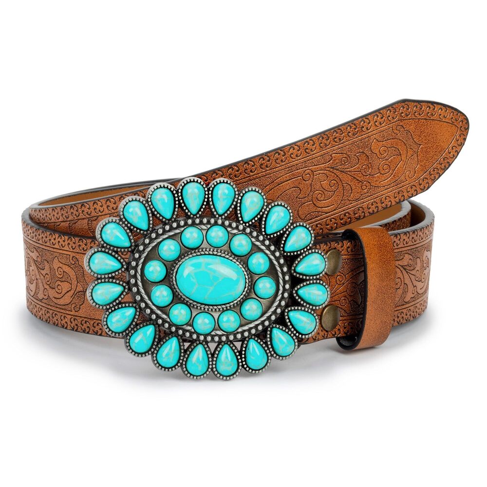 3539 Western Cowgirl Belt For Women,vintage Engraved Tooled Leather